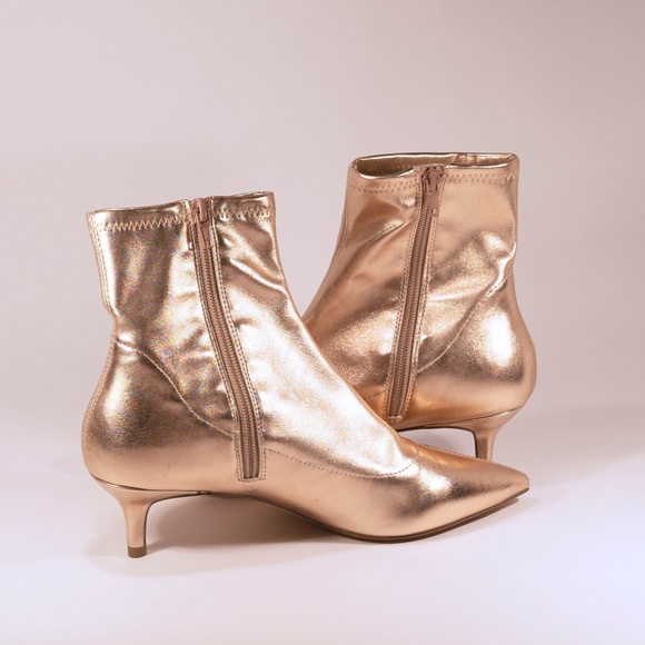Free People Rose gold metallic ankle boot-8 - Picture 2 of 6